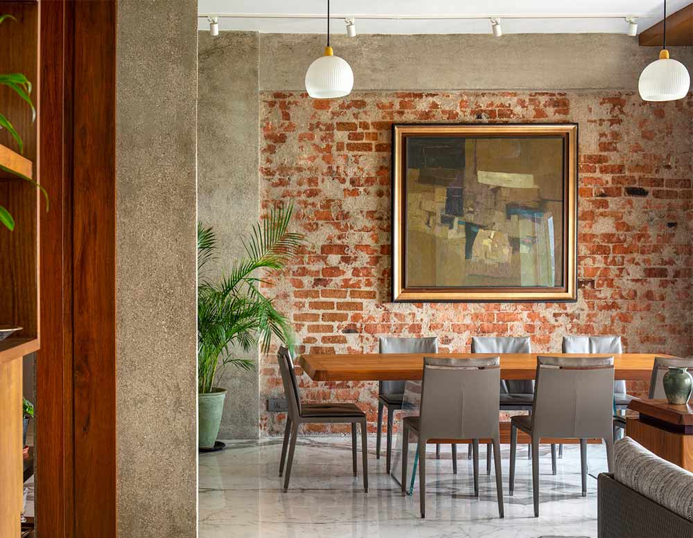 Exposed Brick wall designed by studio pka