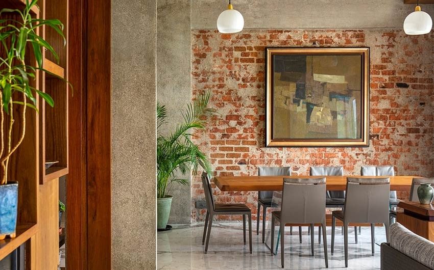 Exposed Brick wall designed by studio pka