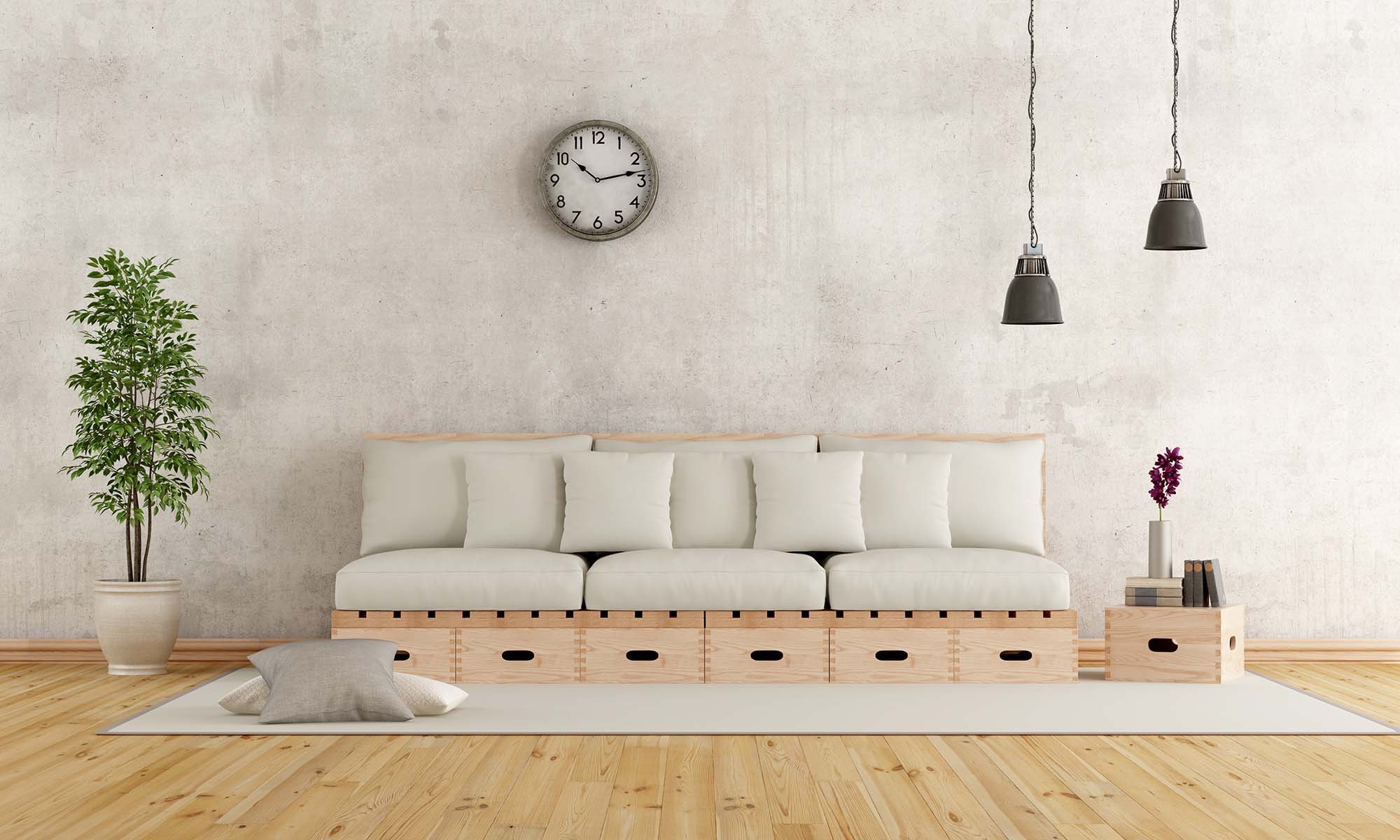 a sofa made from wooden pallets