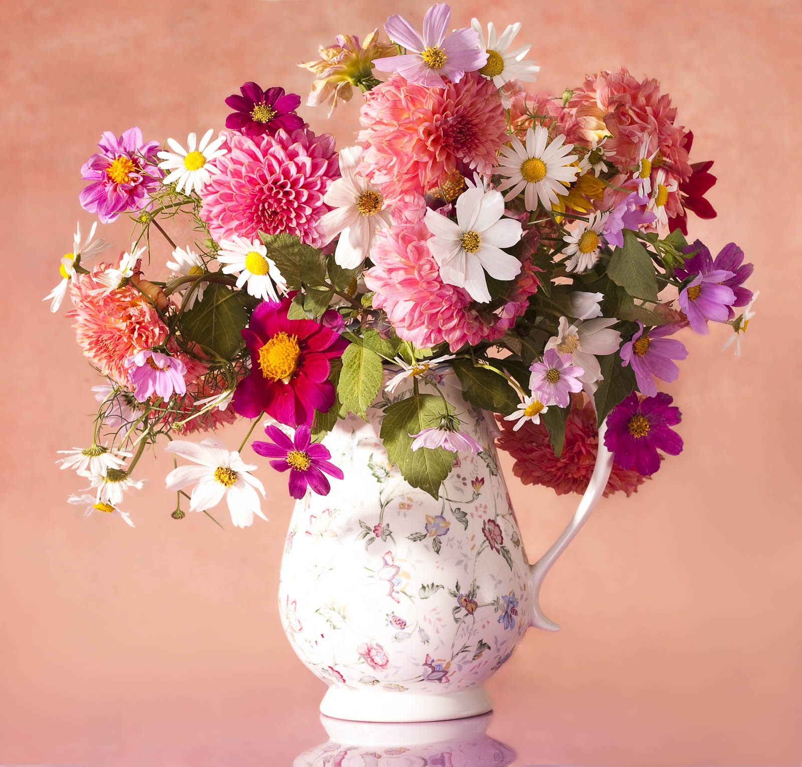 A Bunch of Autumn Flowers in a Simple Porcelain Jug – Beautiful Homes