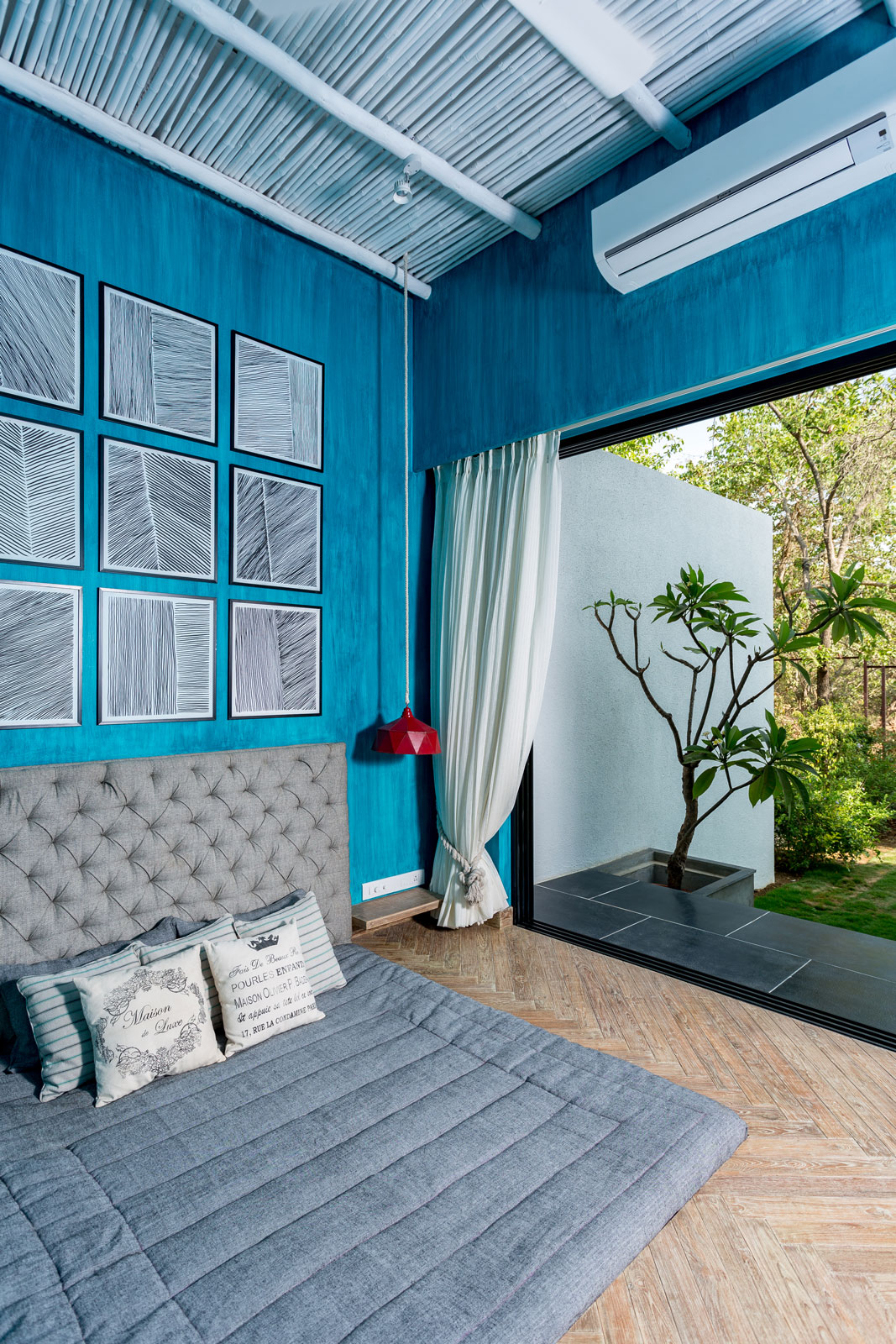 French Window are Doubled Up as a Picture Window in the Goa Home - Beautiful Homes