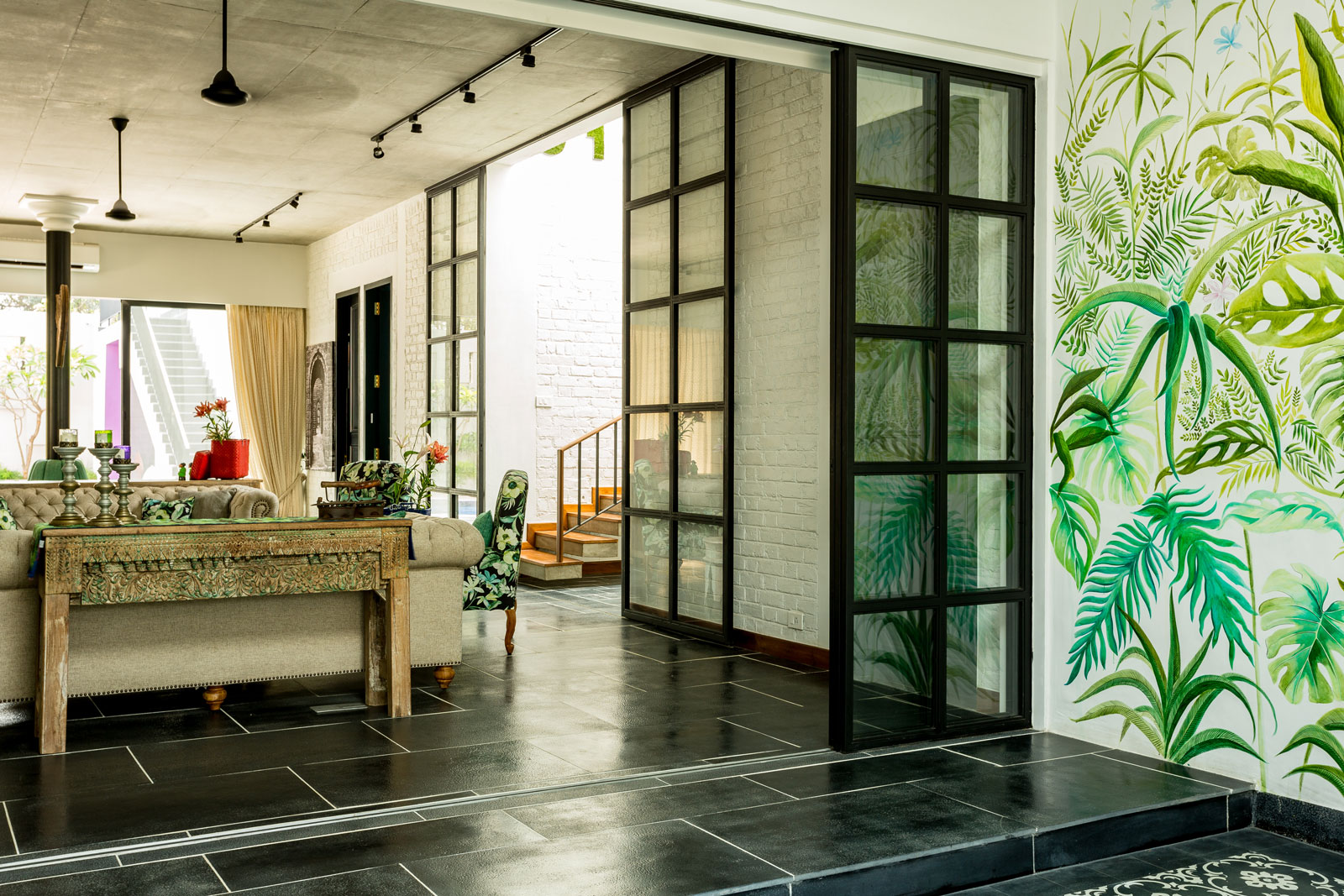 The Grid Frame Windows fits well in a Tropical Vacation Home in Goa - Beautiful Homes
