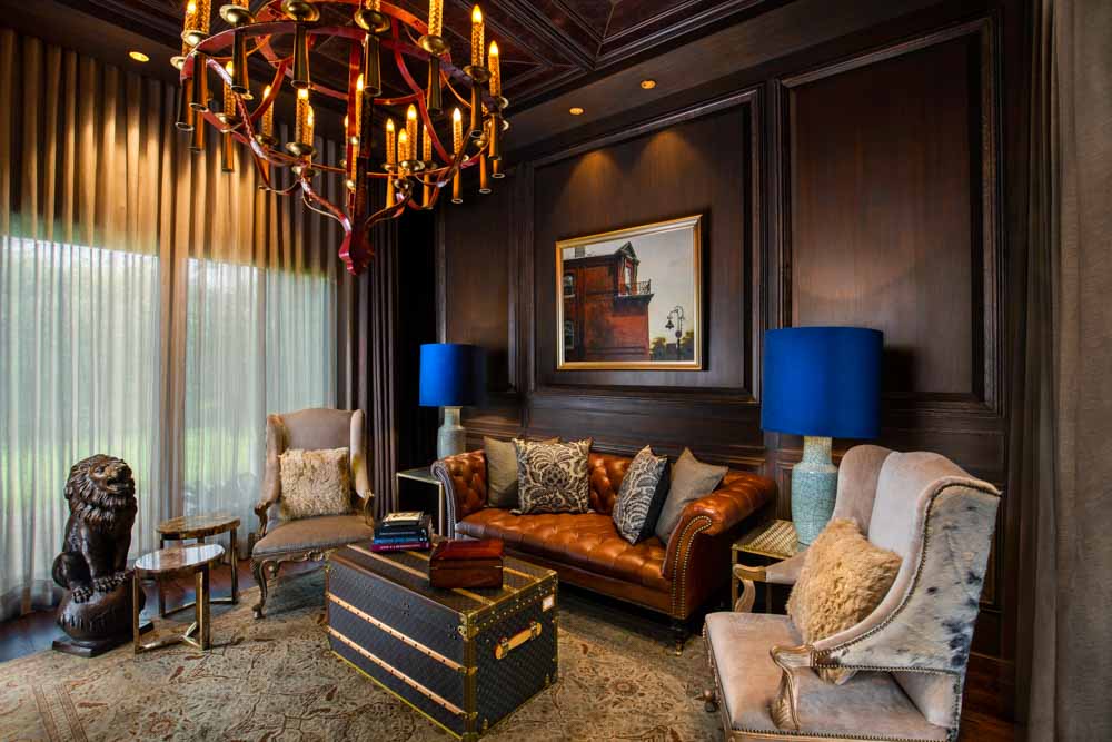 Modern home interiors with furniture having tufted upholstery & chic interior decoration - Beautiful Homes