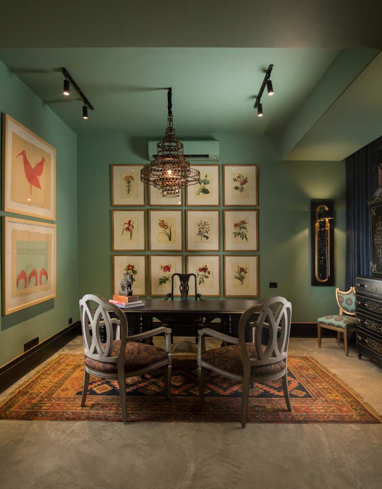 Pastel green wall design with whites & some splashes of vibrant hues  - Beautiful Homes