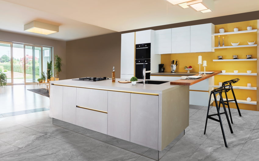 Sleek kitchen island design with kitchen sink & stove - Beautiful Homes