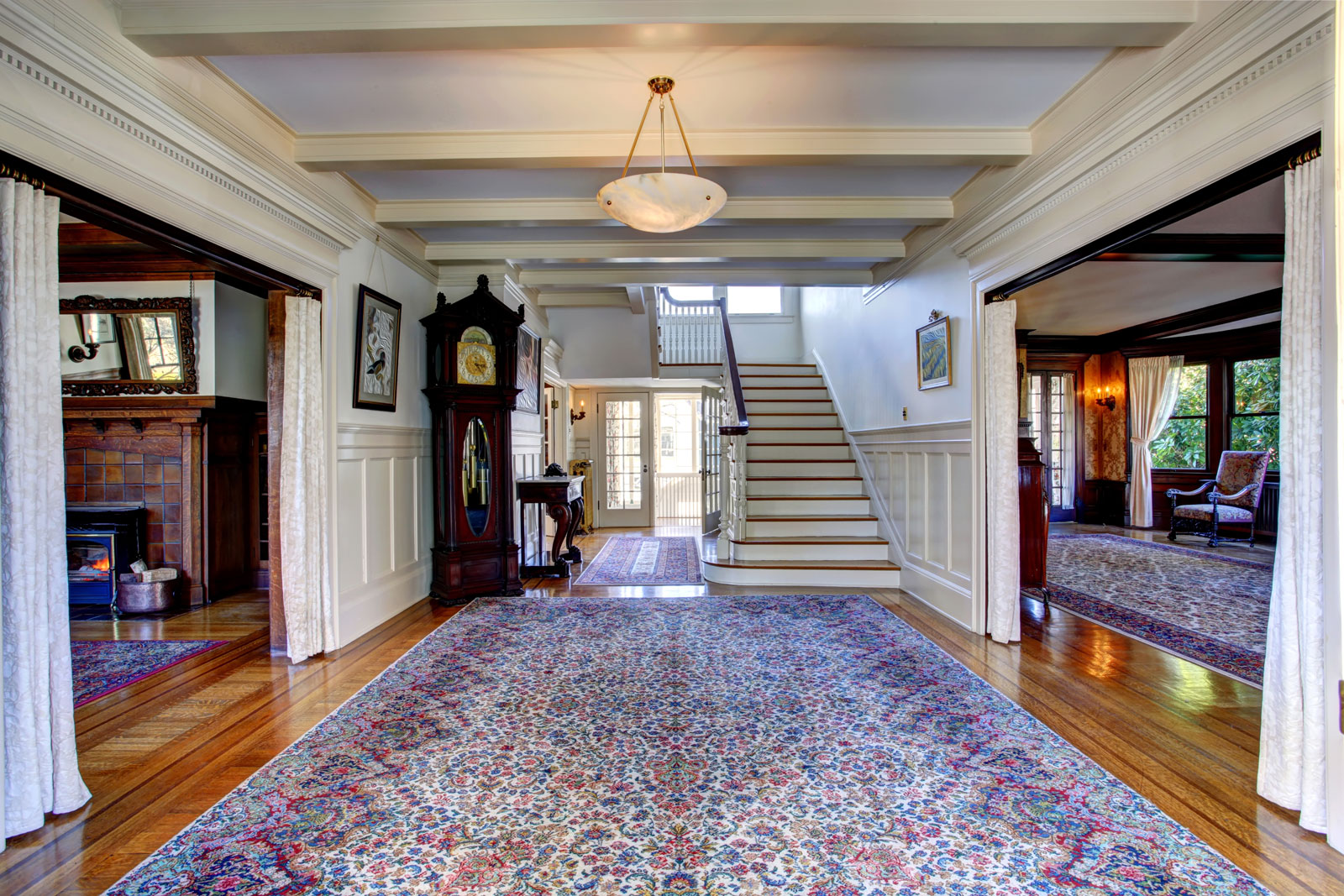 Use a non-slip lining to place antique rugs and carpets on a hard floor to reduce daily wear and tear - Beautiful Homes