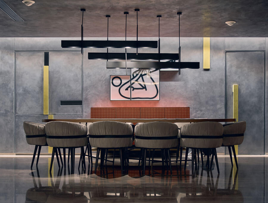 Dark marble floor design in modern dining room - Beautiful Homes