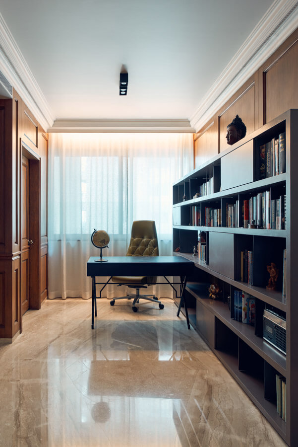 Studio with marble floor design - Beautiful Homes