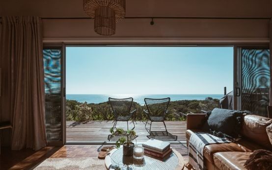 Balcony seating with wooden floorboard - Beautiful Homes