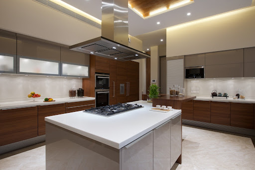 Wooden modular kitchen dimensions with kitchen counter & island - Beautiful Homes