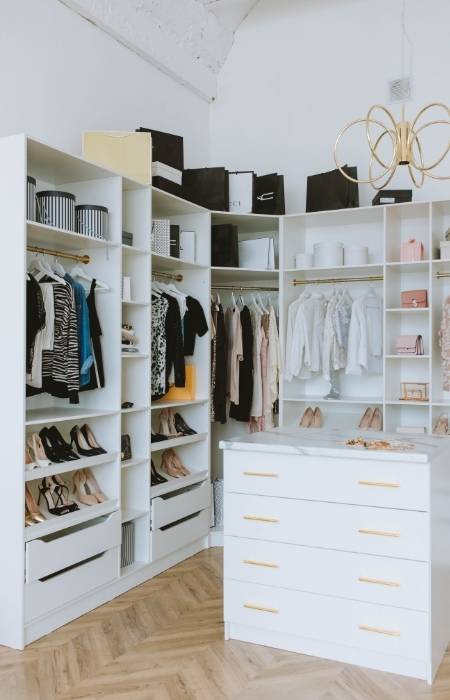 All white closet for your bedroom interiors - Beautiful Homes