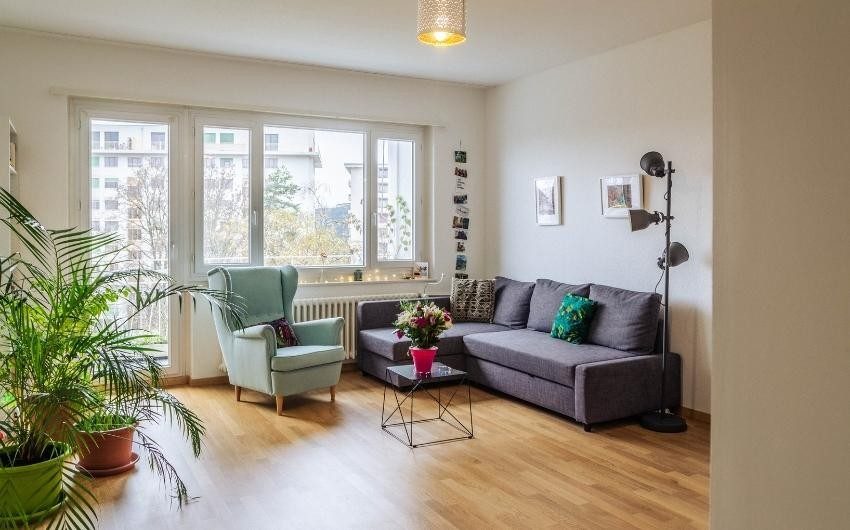 Living room with wooden flooring - Beautiful Homes