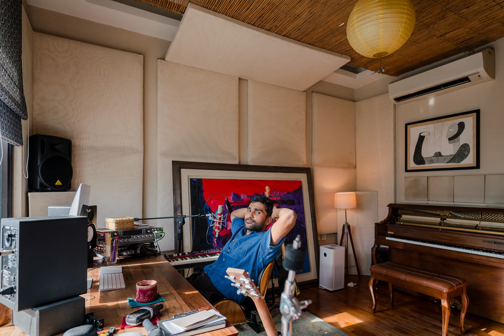 Prateek Kuhad in his comfortable & spacious home office - Beautiful Homes