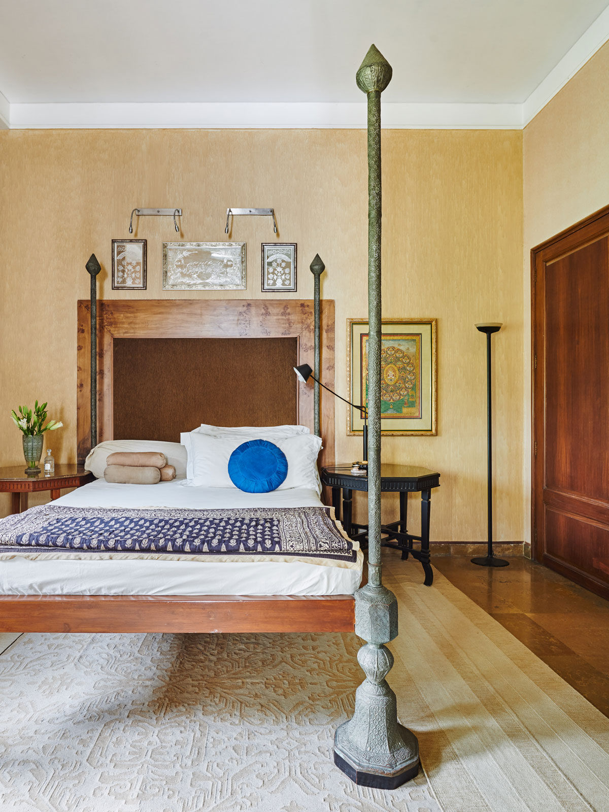 A bedroom is done up in neutral tones - Beautiful Homes