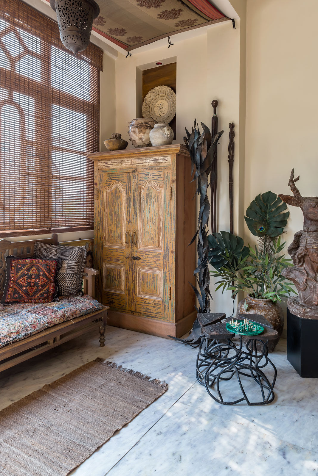 An Rough-finish Cupboard in the Living Room – Beautiful Homes