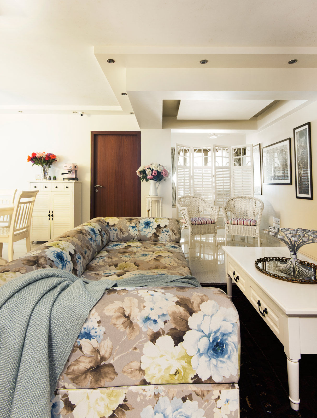 The oversized sofa acts as a divider in the living room - Beautiful Homes
