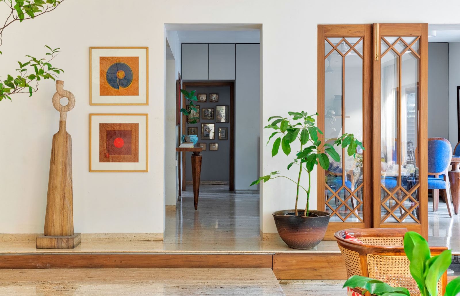 Indoor plants placed around the Mumbai house - Beautiful Homes