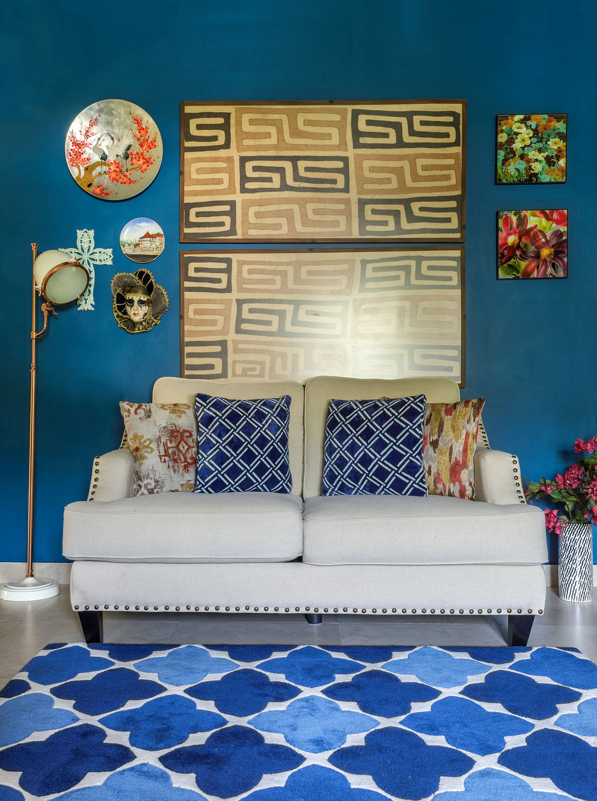 The entertainment area is decorated with beautiful décor items - Beautiful Homes