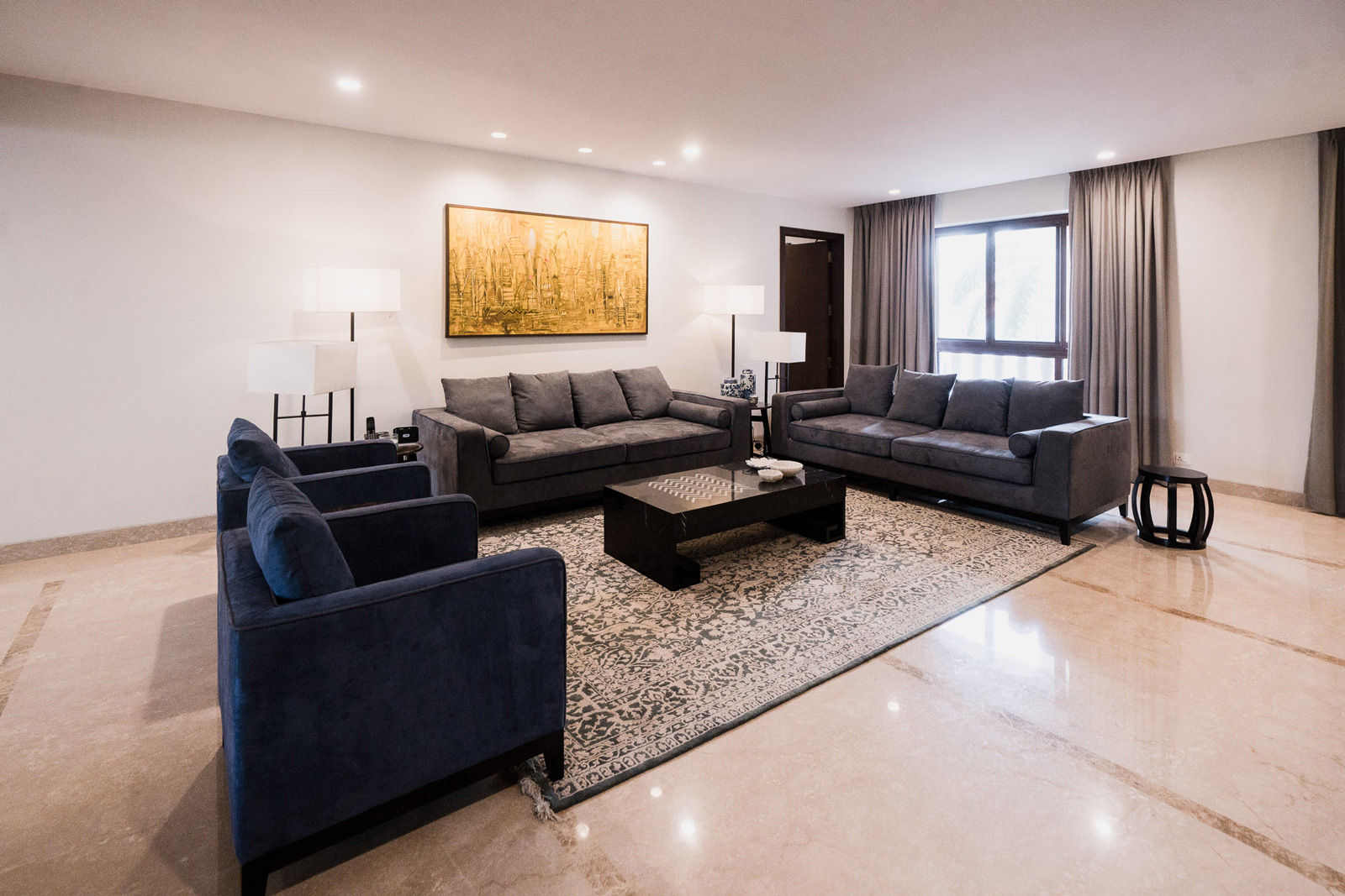 A spacious living room of Dinesh Karthik’s eclectic styled home - Beautiful Homes