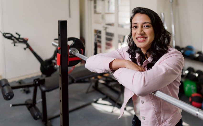 Smriti Mandhana in her home gym with home gym equipment's - Beautiful Homes