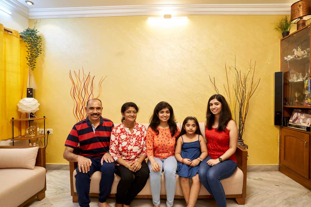 Hariraj T. with his family at their home in Chennai - Beautiful Homes