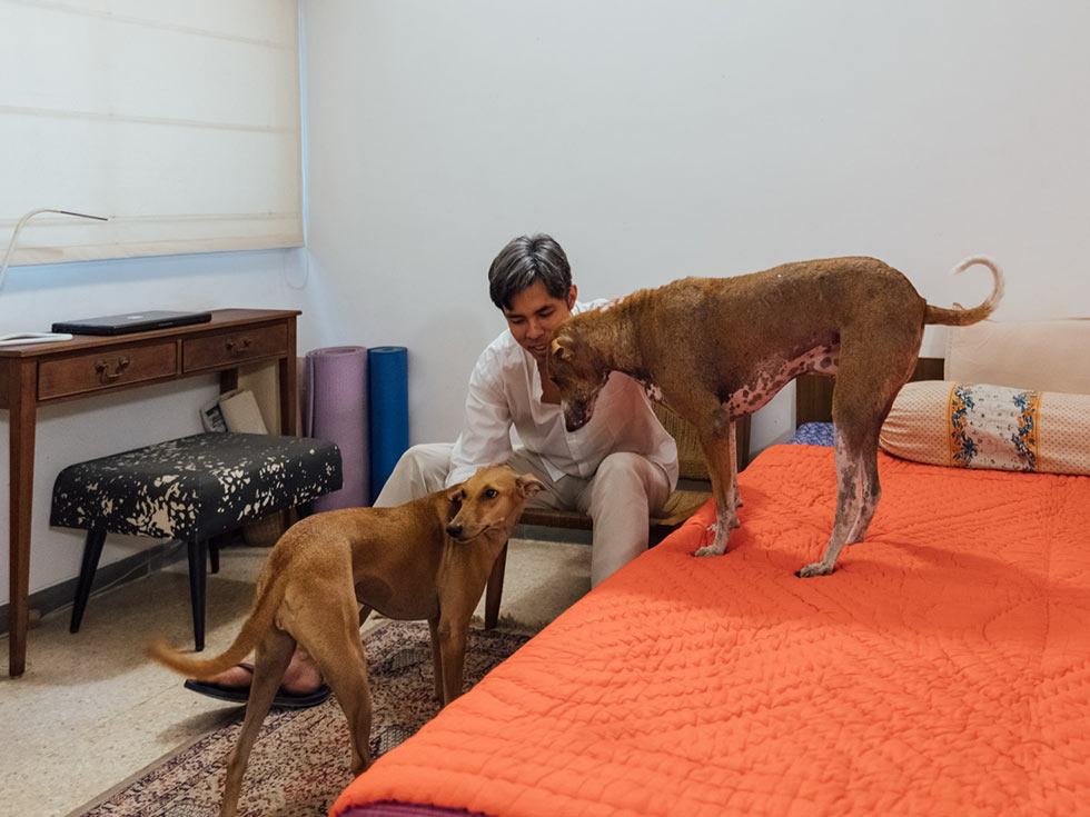 Designer Aratrik Dev Varman with his Pet Dogs – Beautiful Homes