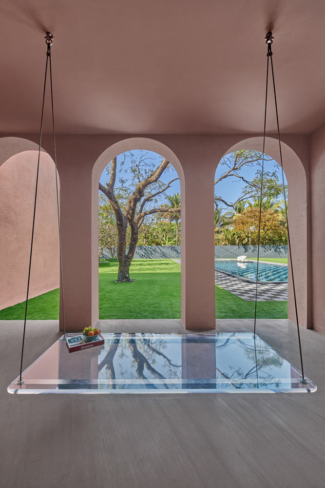 A beautiful swing design with acrylic hangs in the verandah - Beautiful Homes