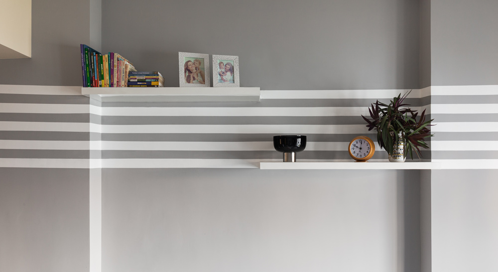 Open floating wall mounted shelves for living room interiors - Beautiful Homes