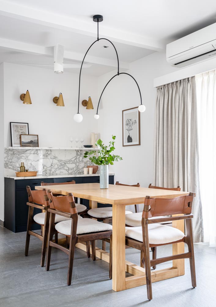 Customised dining table & chairs with pendant light - Beautiful Homes