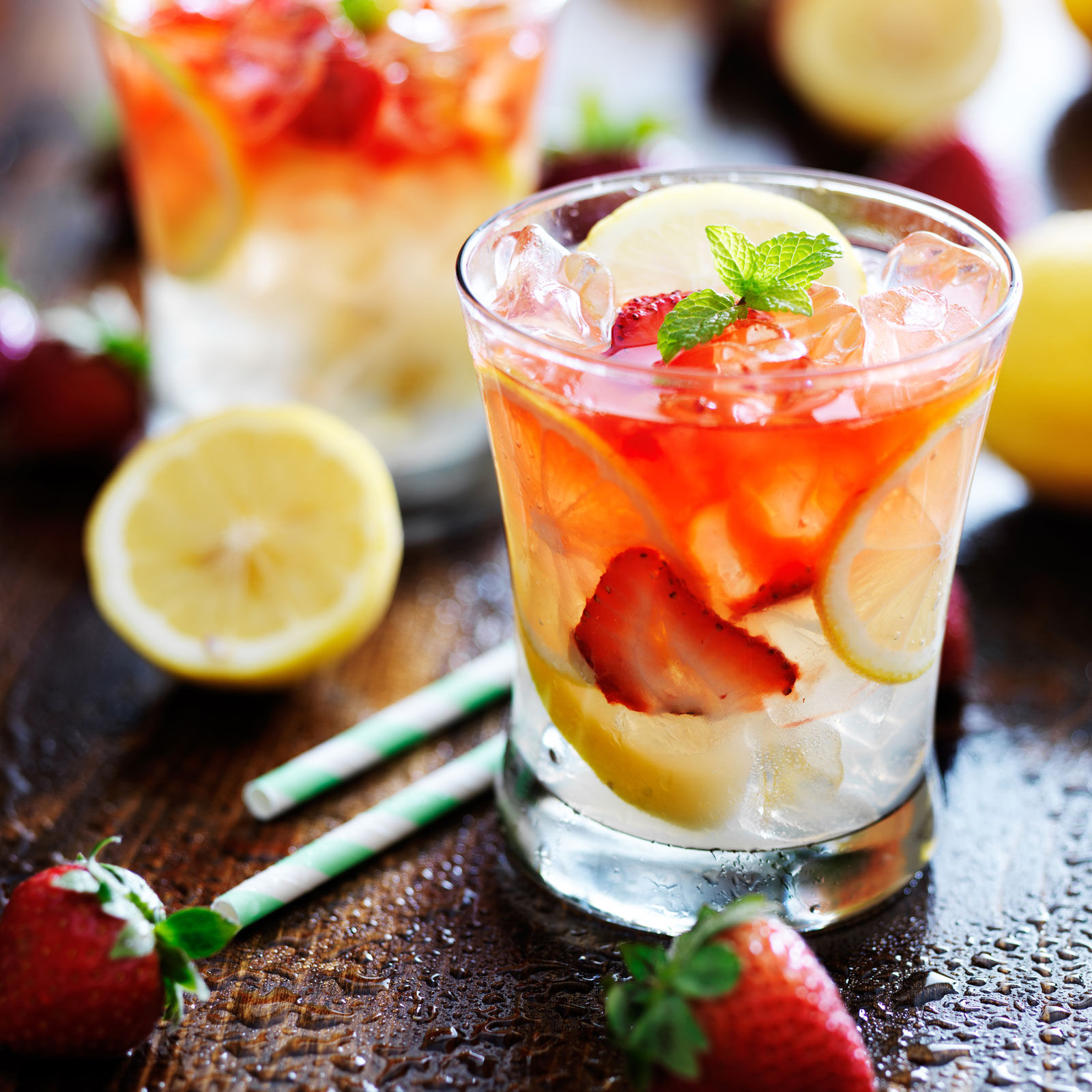 Cocktails served with diced or cubed fresh fruits for a citrus blast - Beautiful Homes
