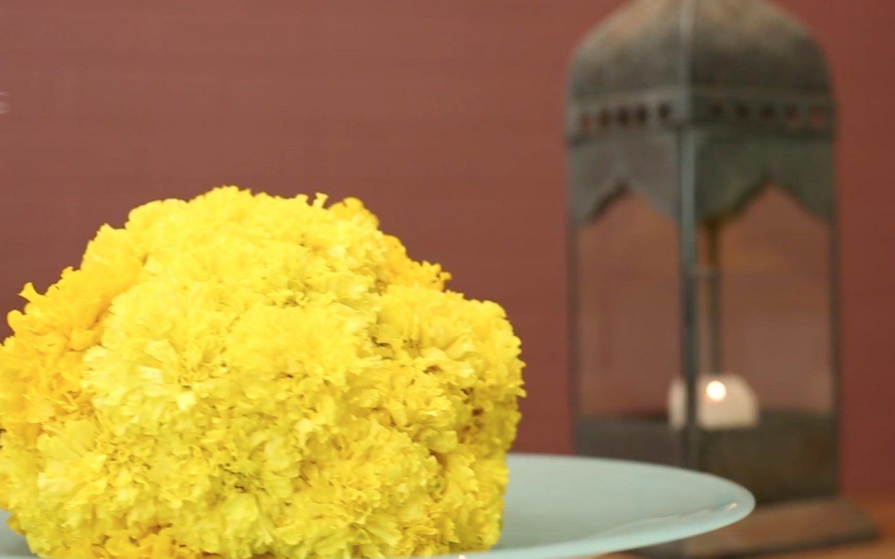DIY flower ball for Diwali décor
