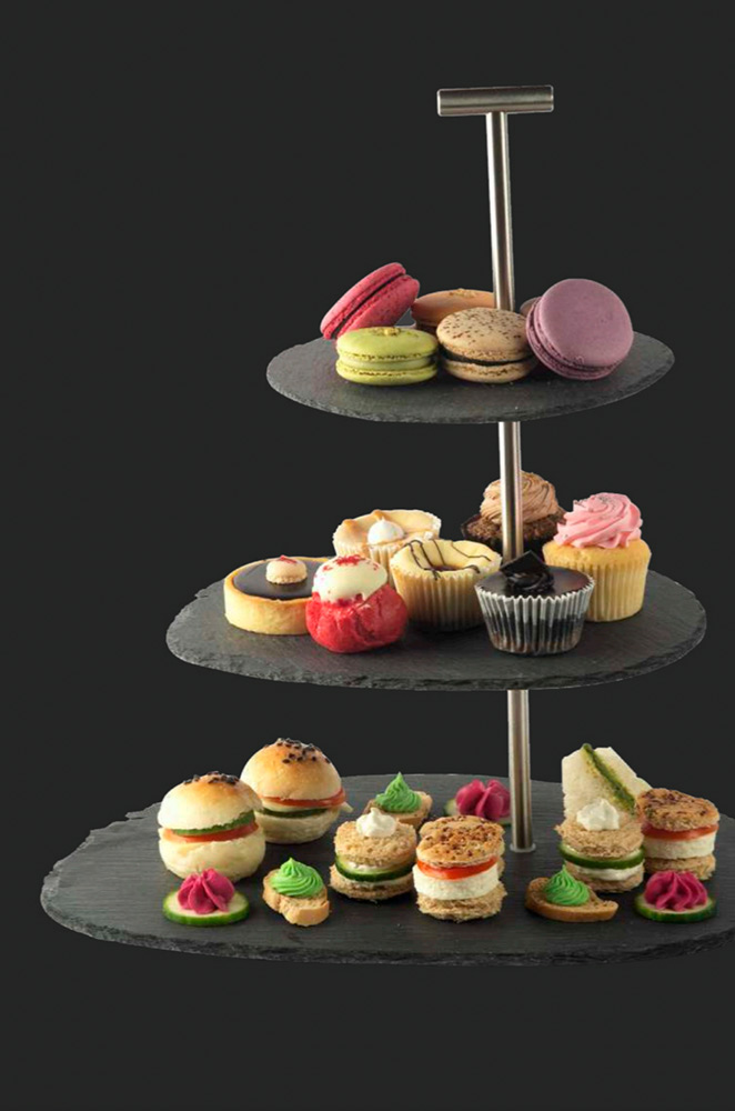 Charcoal slate cupcake stand