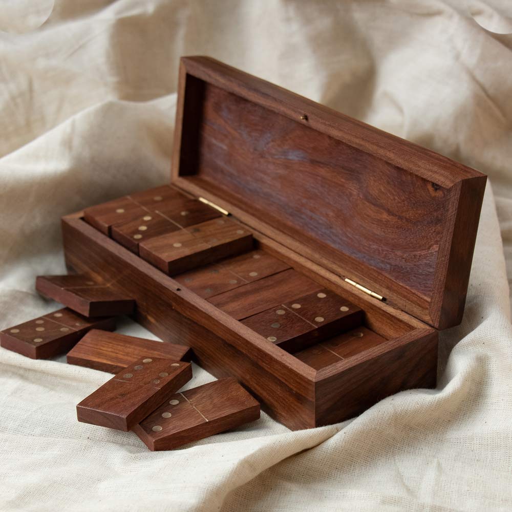 Handcrafted Wooden Dominoes Game