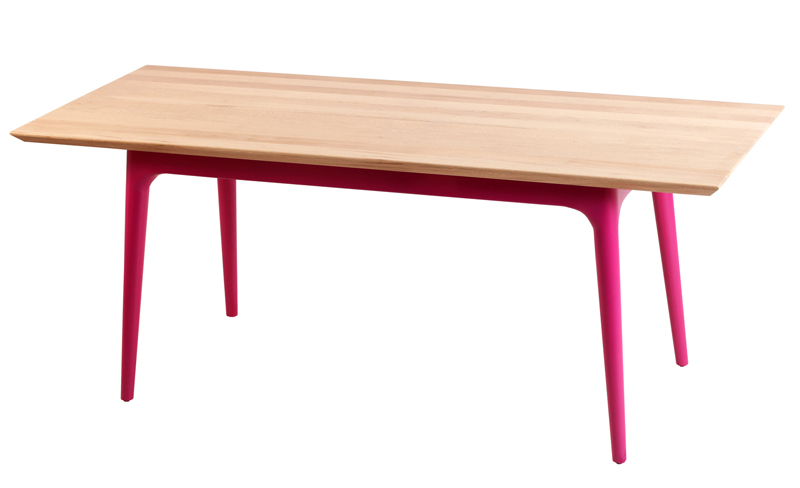 Rekken – Solidwood Dining Table with Pink Legs - Beautiful Homes