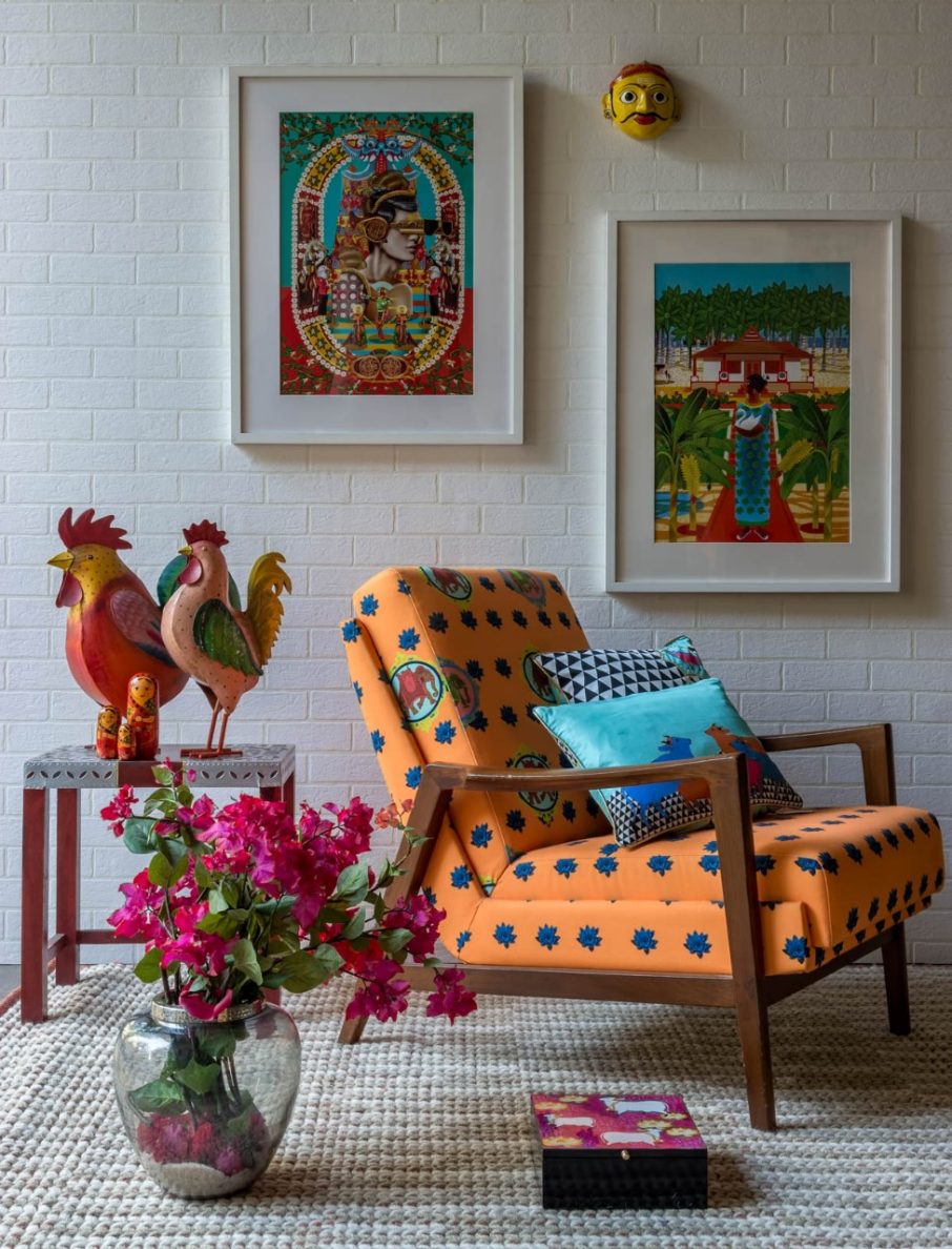 A Colourful Corner with Bright, Happy Colours and Prints - Beautiful Homes
