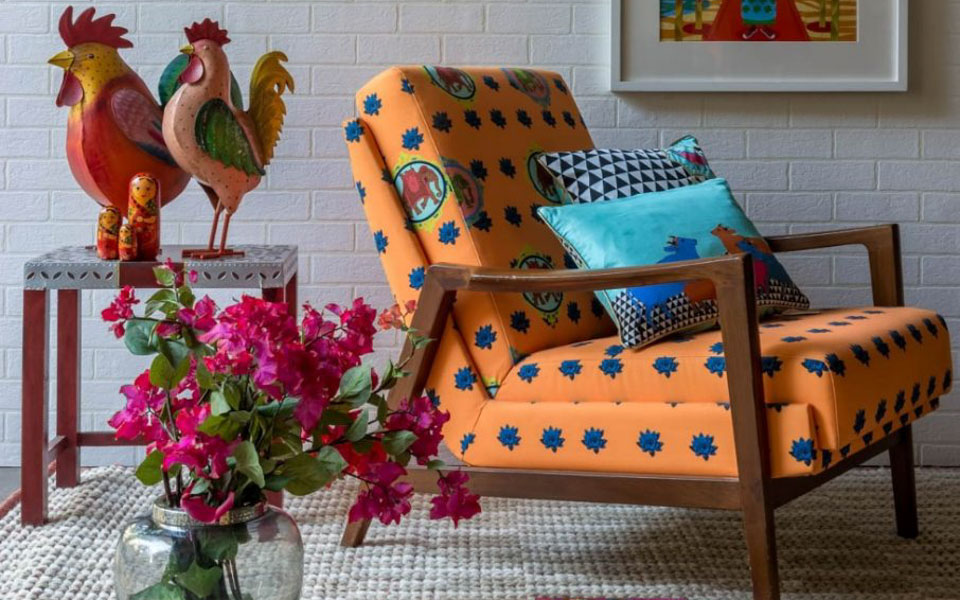 A Colourful Corner with Bright, Happy Colours and Prints - Beautiful Homes