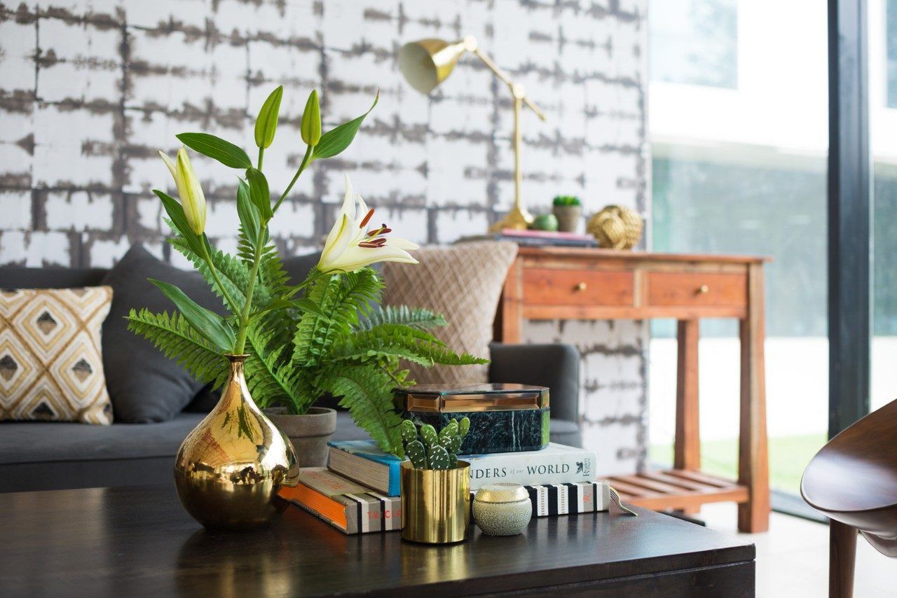 Minimal Living Room Design Ideas With Mellow Greys, Warm Woods & Straight-Lined Furniture - Beautiful Homes