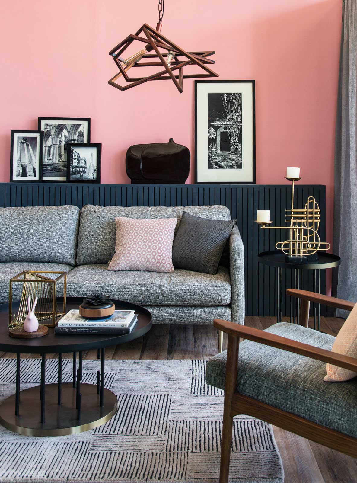 Pink living room interior design - Beautiful Homes