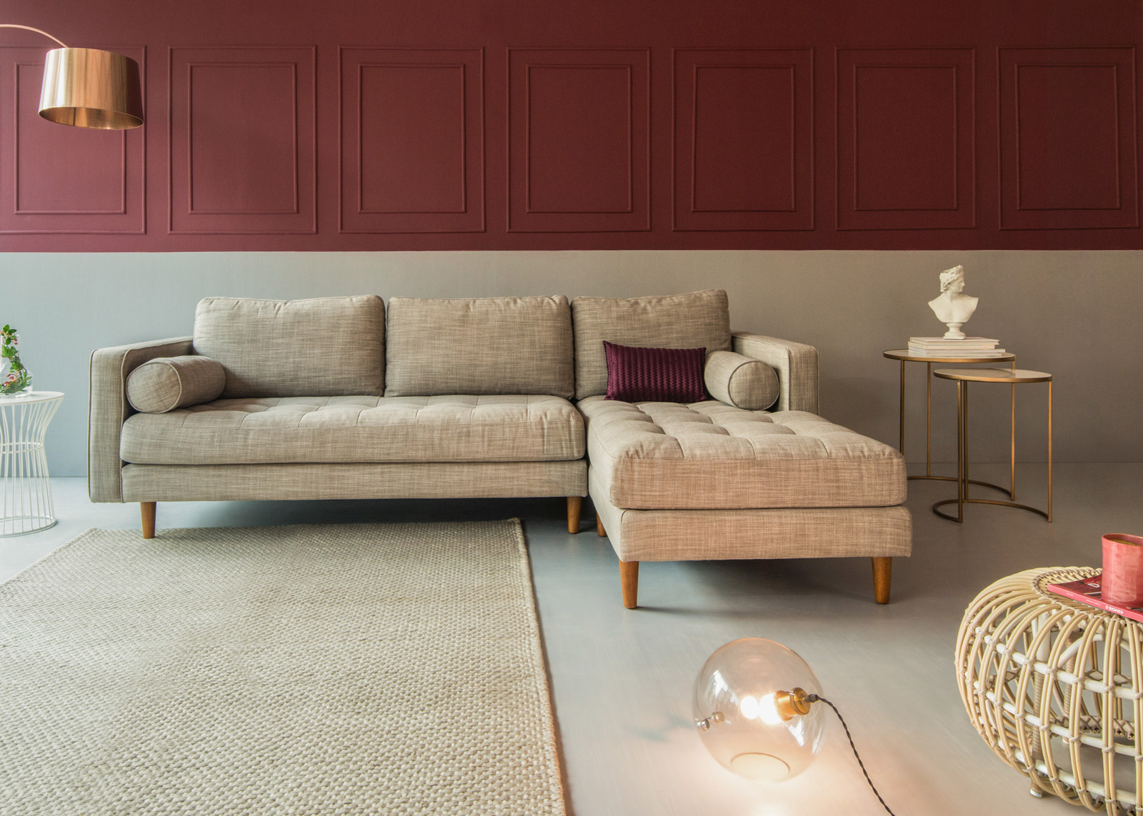 Eye catching statement colour for living room interiors - Beautiful Homes