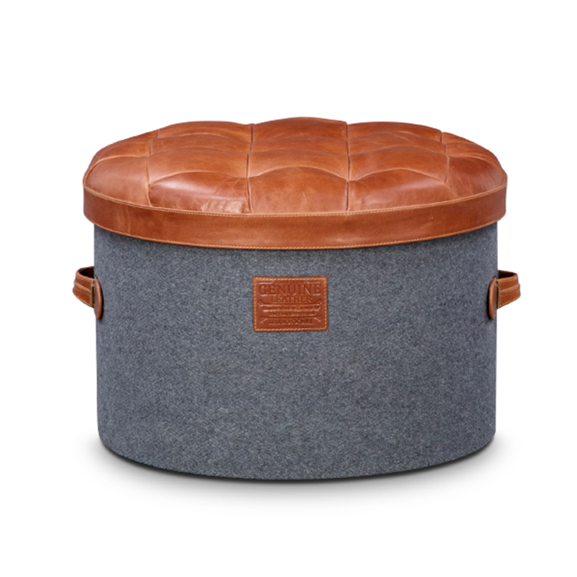 Stilettos Pouf Designs for Living Room in Grey & Brown Colour  - Beautiful Homes