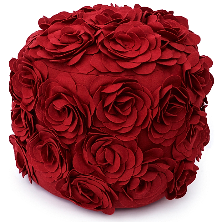 Rocca Pouf Designs for Living Room in Red Colour - Beautiful Homes