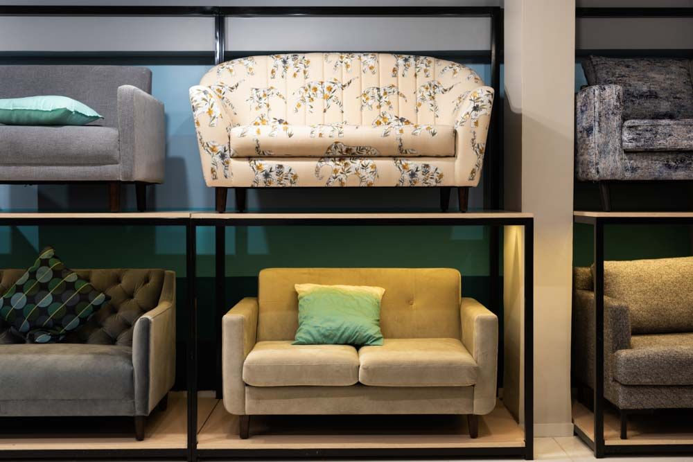 Two rows with sofa placed on top of each other