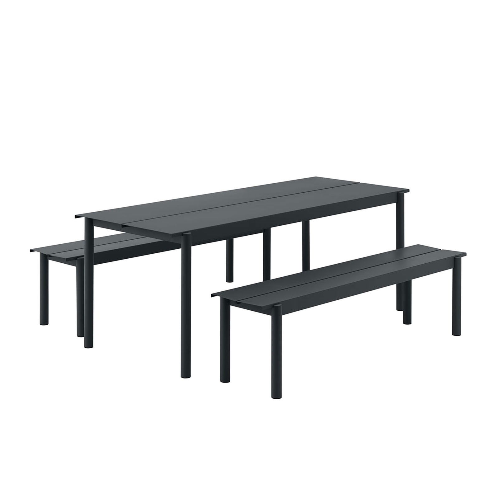 Muuto Linear Steel Bench and Table furniture design - Beautiful Homes