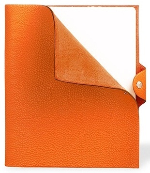 Orange suede notebook from Hermes
