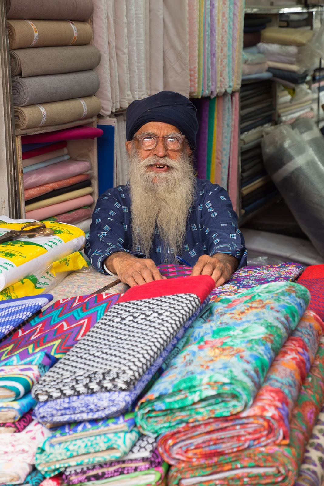 A shop of fabrics from the lanes of Chandi Chowk in Delhi - Beautiful Homes