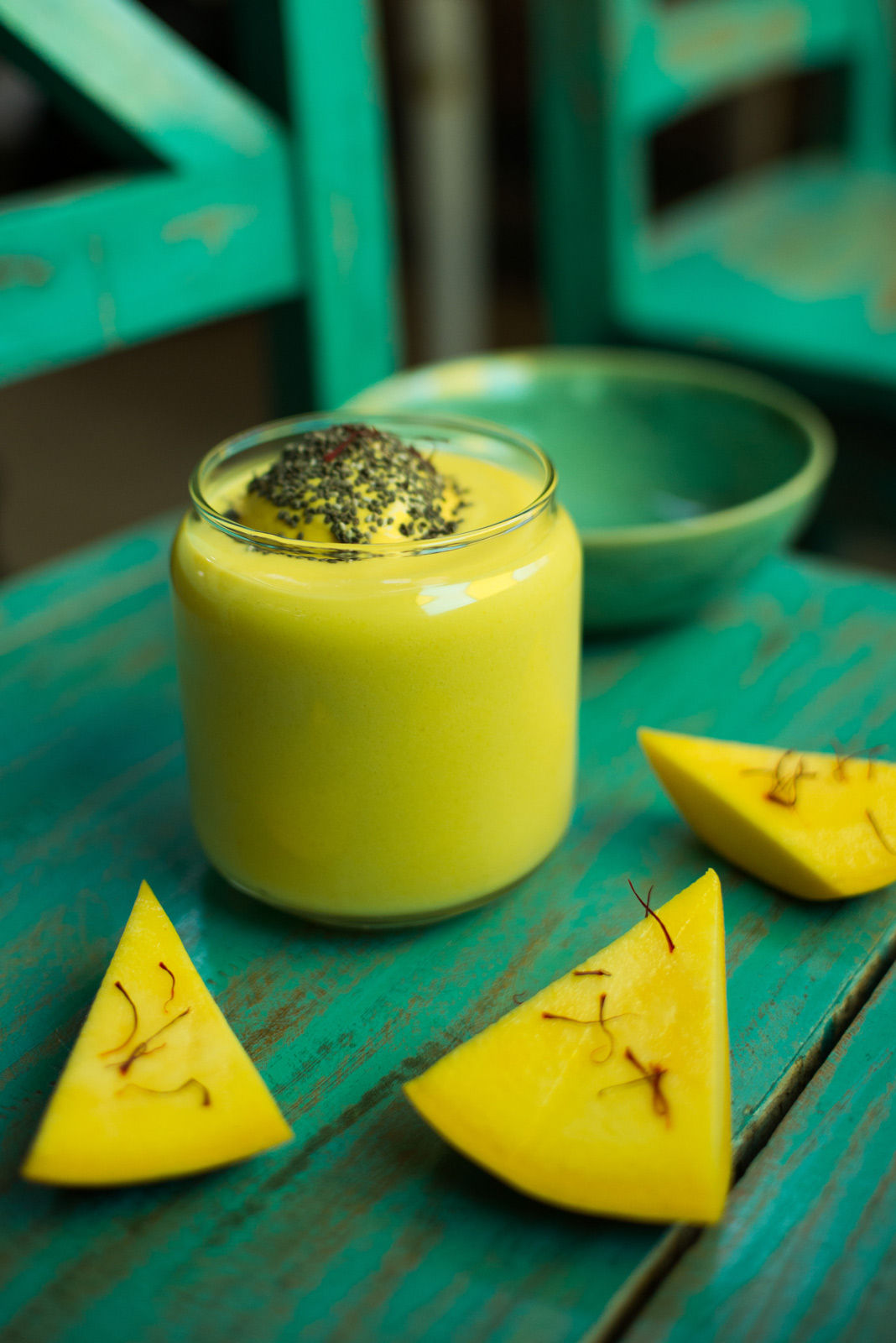Saffron and Chia Seeds Mango Shake - Beautiful Homes