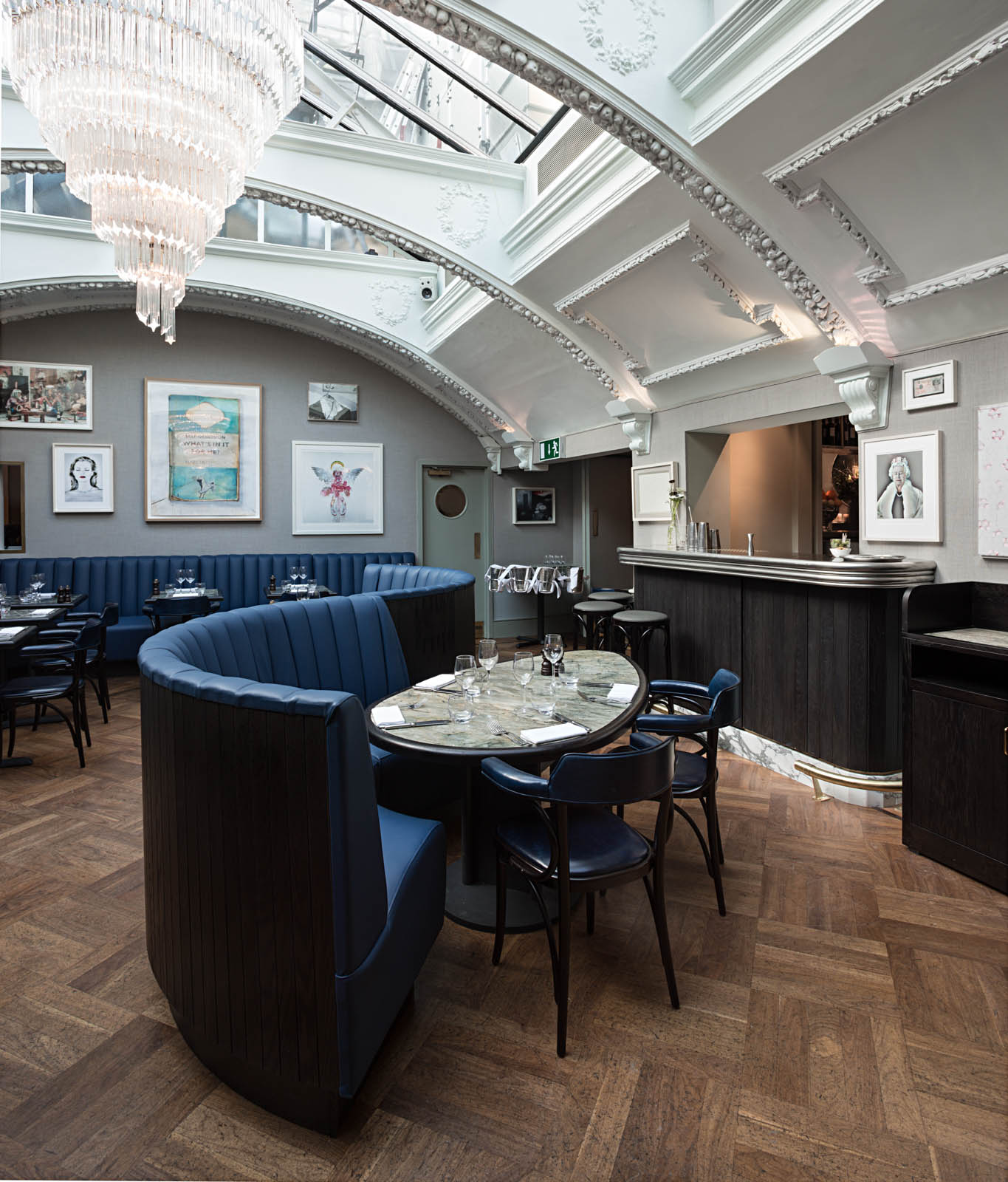 Marble Top Tables Finish the Look in the Dining Space - Beautiful Homes