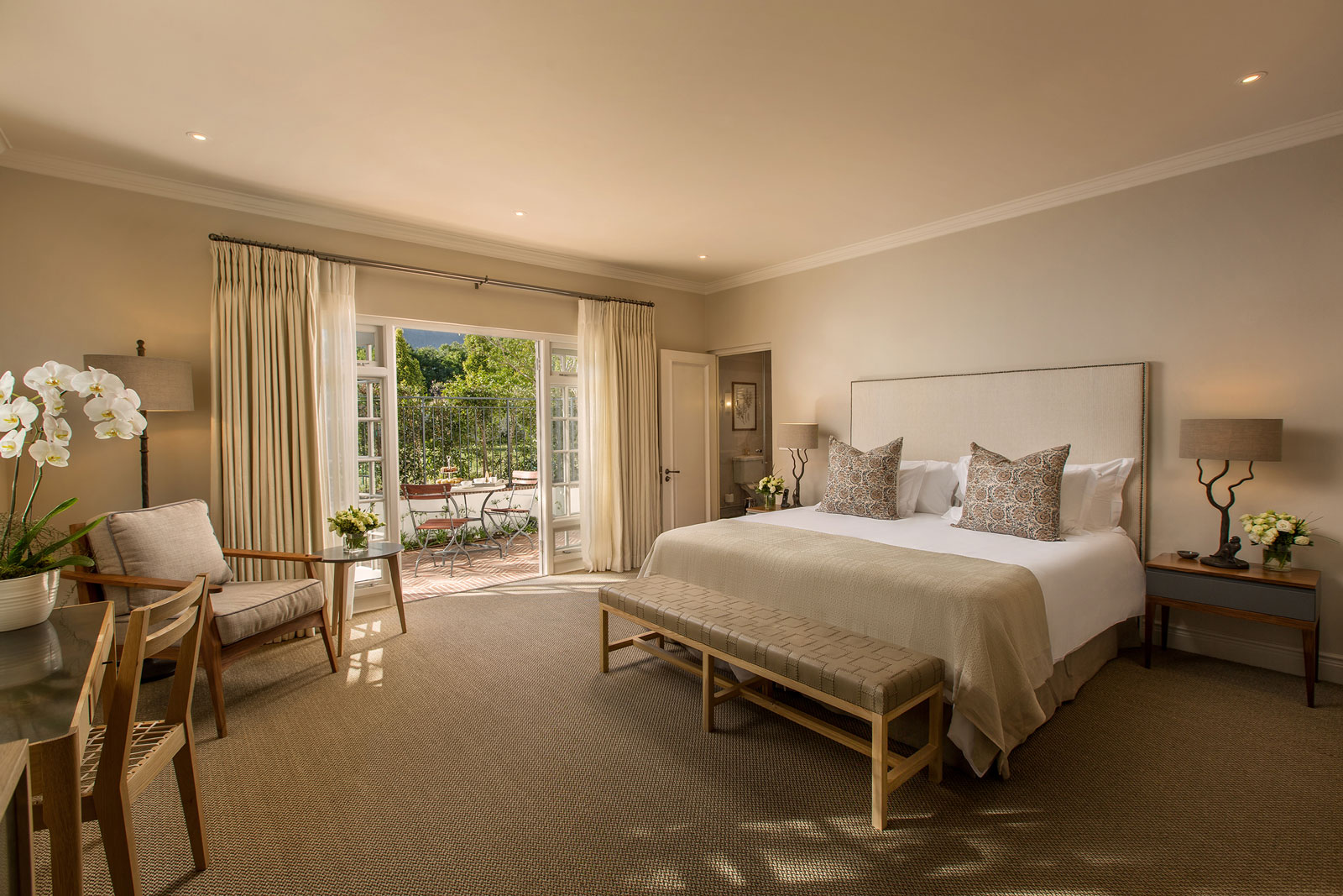 A deluxe room with terrace at Leeu House in Cape Town - Beautiful Homes