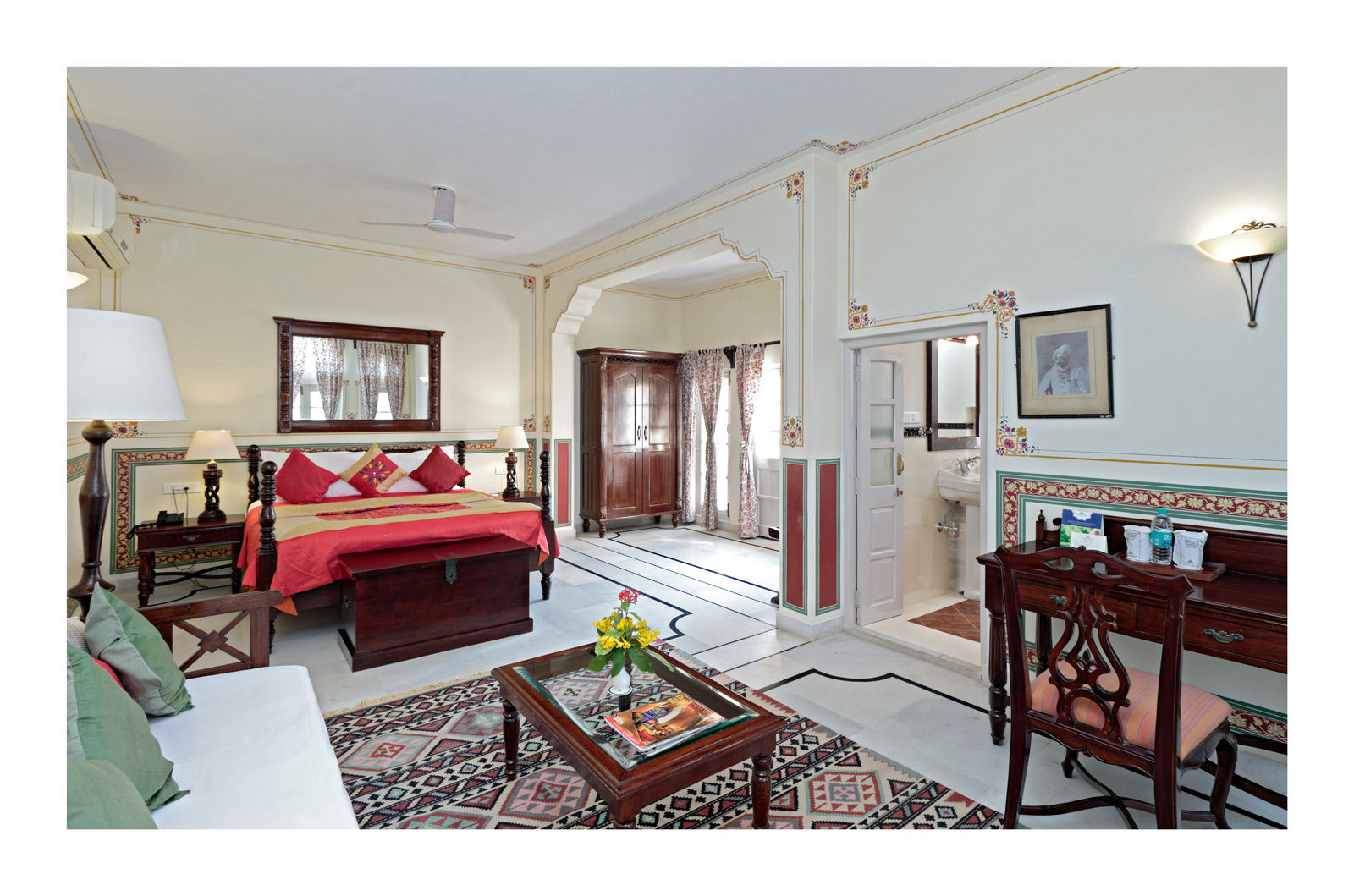 A bedroom area of the Suite Room, Rohet Garh, Jodhpur - Beautiful Homes
