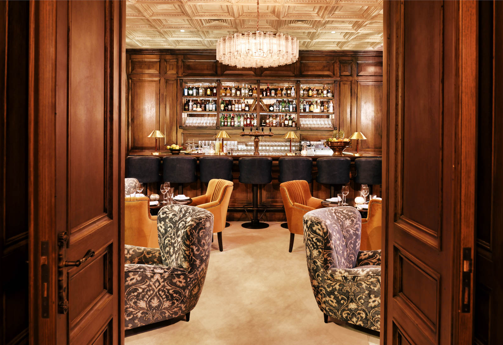 A View of the Bar of Soho House in Istanbul - Beautiful Homes